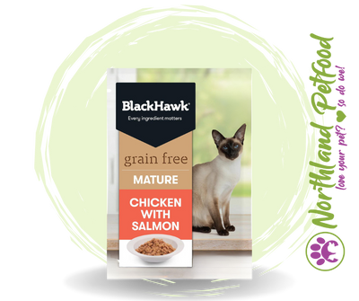 BlackHawk Mature Cat Grain Free Chicken & Salmon - 85g