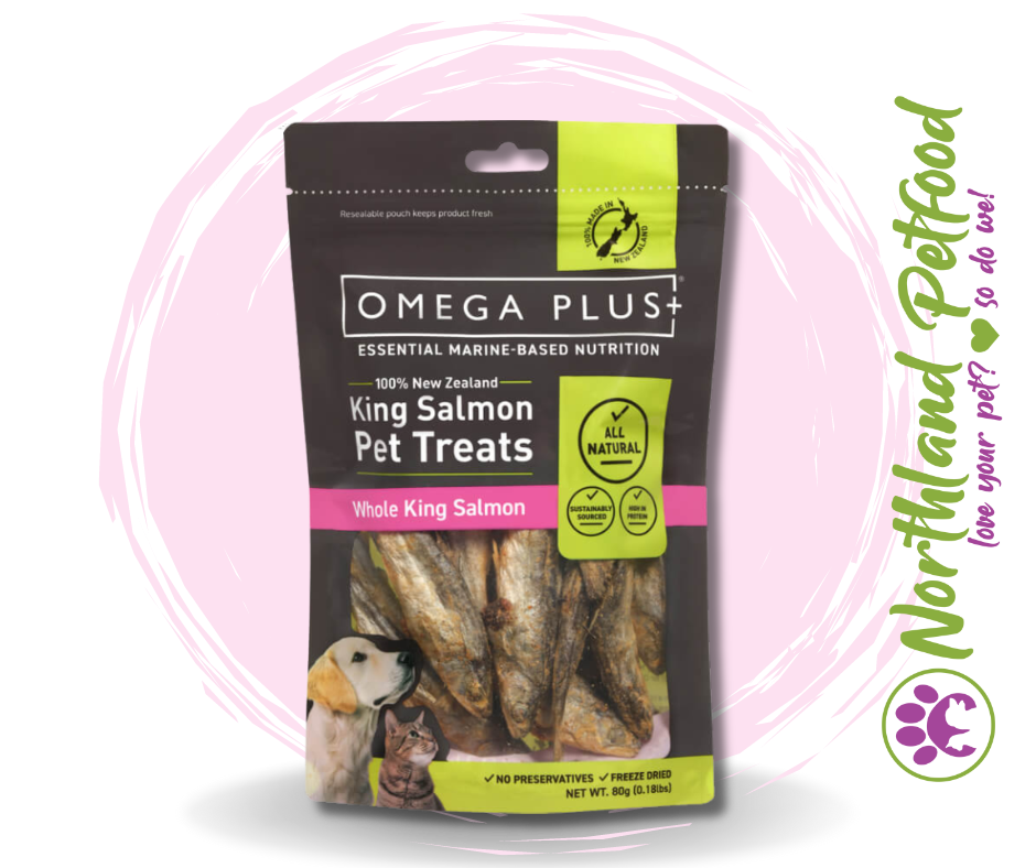 SALE -- 10% OFF -- Omega Plus- Whole King Salmon Cat or Dog 80g