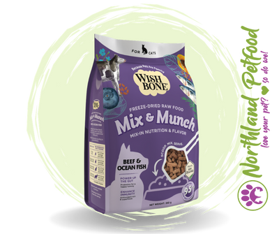 Mix & Munch Beef and Ocean Fish Freeze-Dried Raw Food Toppers for Cats 350g