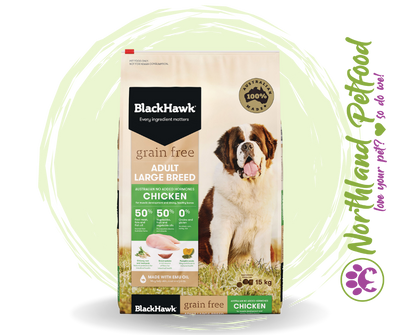 BlackHawk Large Breed Dog Grain Free Chicken - 15kg
