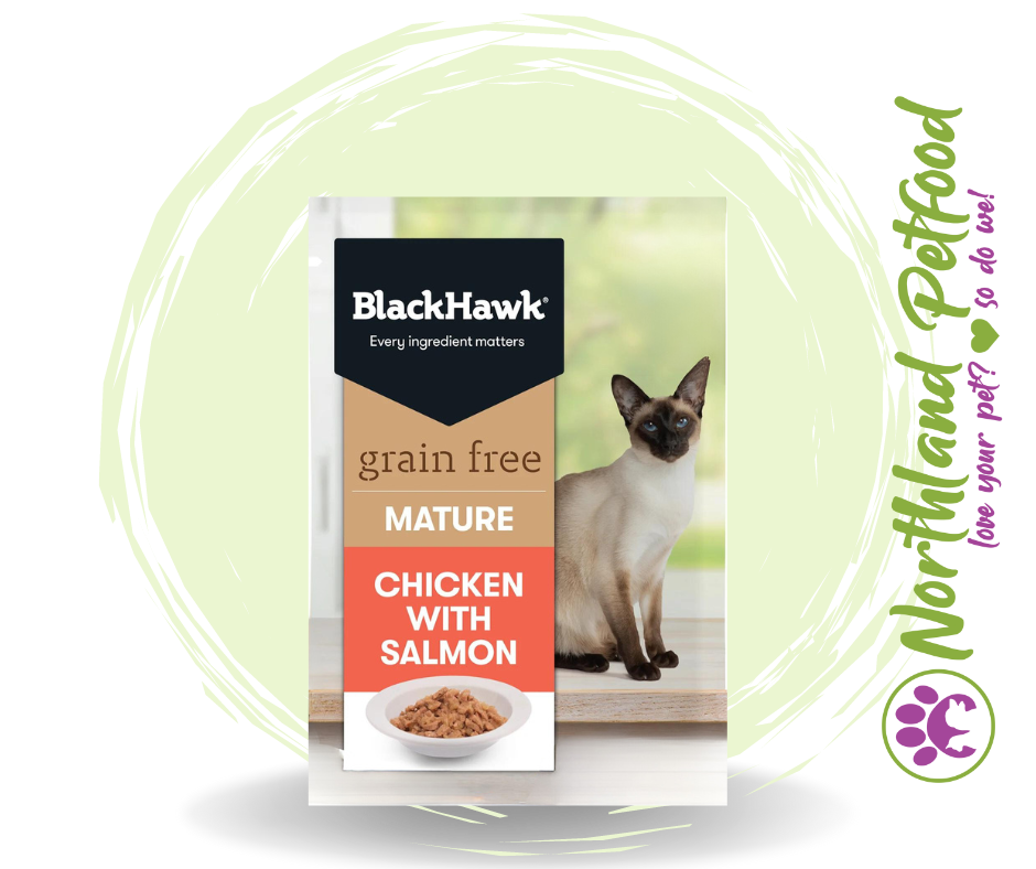BlackHawk Mature Cat Grain Free Chicken & Salmon - 85g