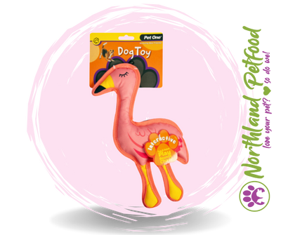 28CM Interactive Pink Squeaky Flamingo Dog Toy