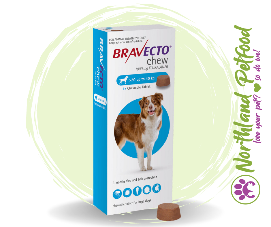 Bravecto Chewable Tablets 1000mg - Large Dogs - 20kg - 40kg