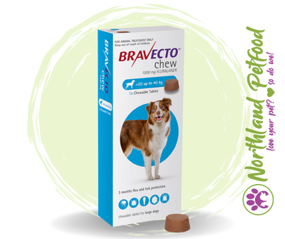 Bravecto Chewable Tablets 1000mg - Large Dogs - 20kg - 40kg
