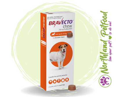 Bravecto Chewable Tablets 250mg - Small Dog - 4.5kg - 10kg