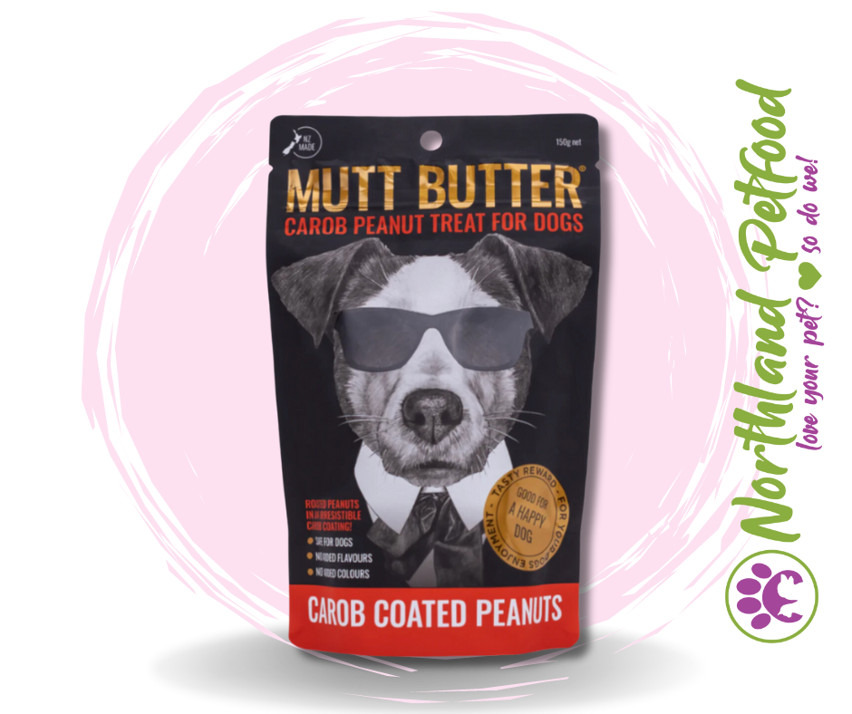 Mutt Butter Dog Treat Carob Coated Peanuts - 150g
