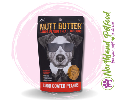Mutt Butter Dog Treat Carob Coated Peanuts - 150g