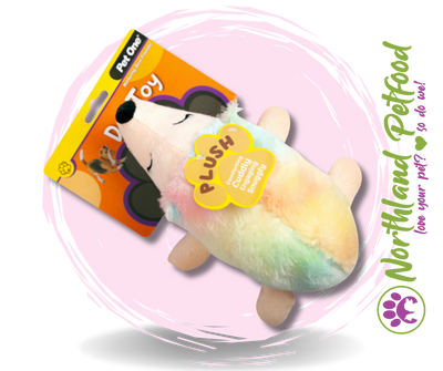Pet One Plush Squeaky Rainbow Unihog Toy
