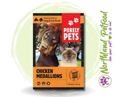 Purely Pets Chicken Medallions 1kg & 3kg / IN STORE ONLY