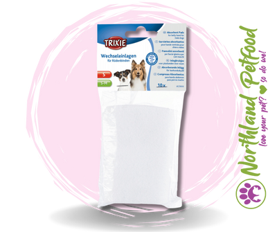 Replacement Pads for Belly Bands for Male Dogs - 10 Pack