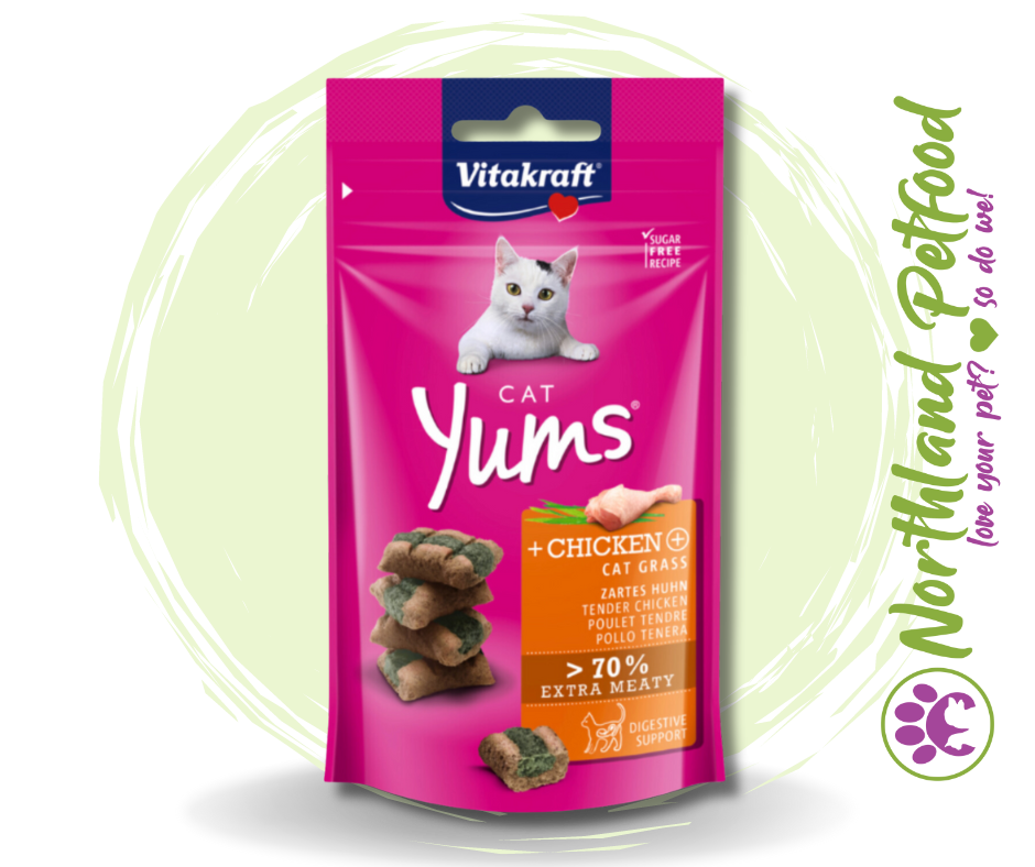 Vitakraft Yums Cat - Chicken + Cat Grass 40g