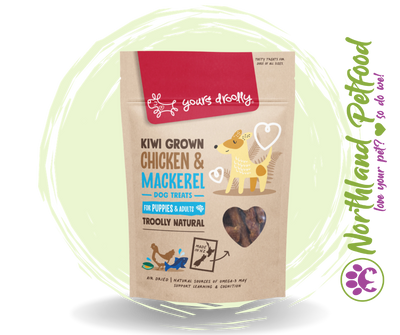 Yours Droolly Natural dog Treats - Kiwi Grown Chicken & Mackerel