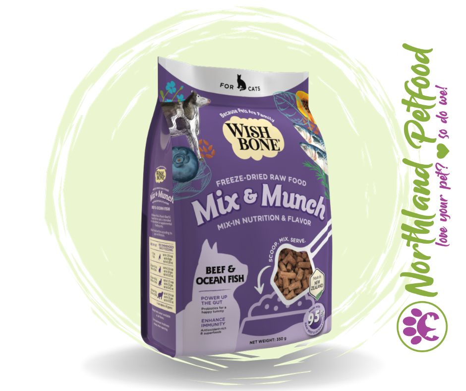 Mix & Munch Beef and Ocean Fish Freeze-Dried Raw Food Toppers for Cats 350g